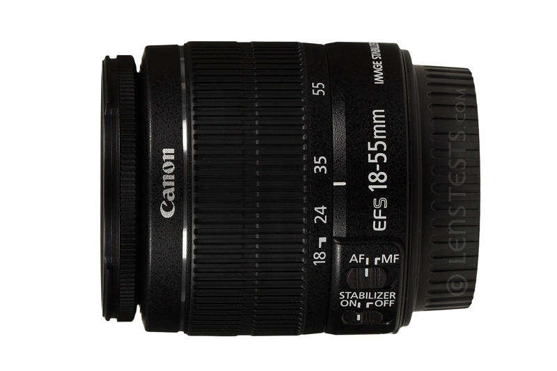 Side view of the Canon EF-S 18-55mm F3.5-5.6 IS II